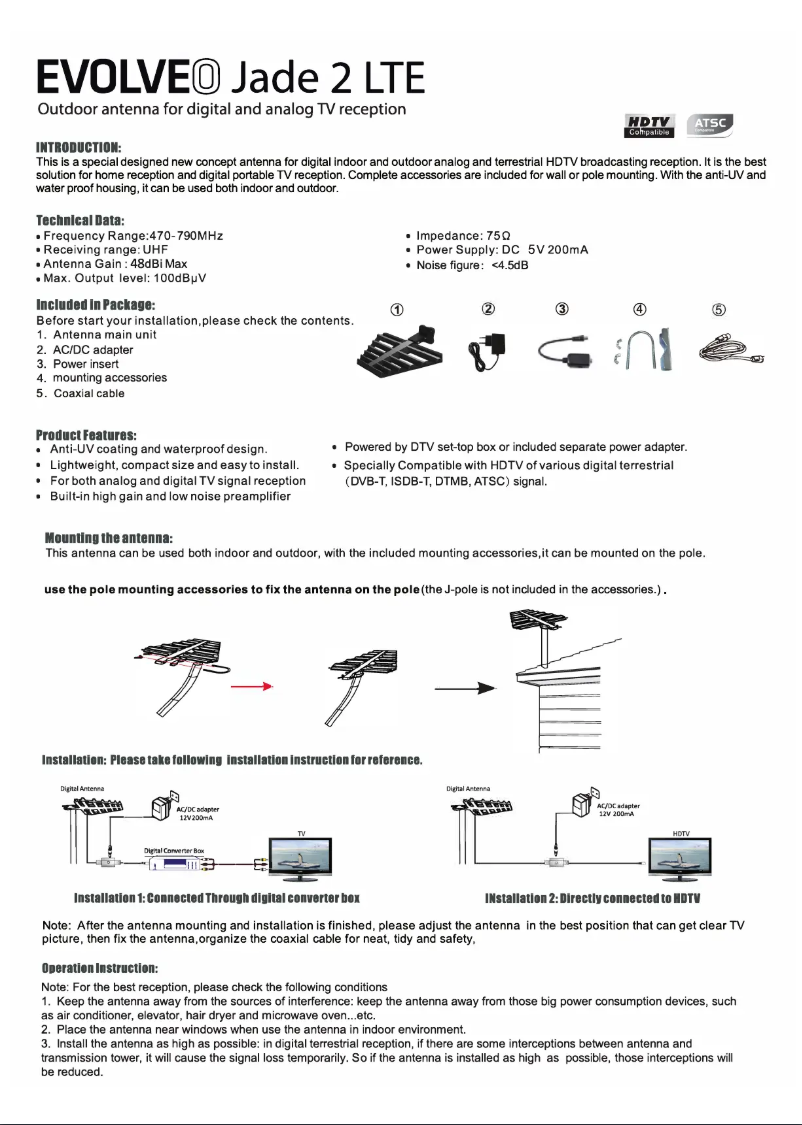 Image de la première page du manuel de l'appareil Jade 2 LTE