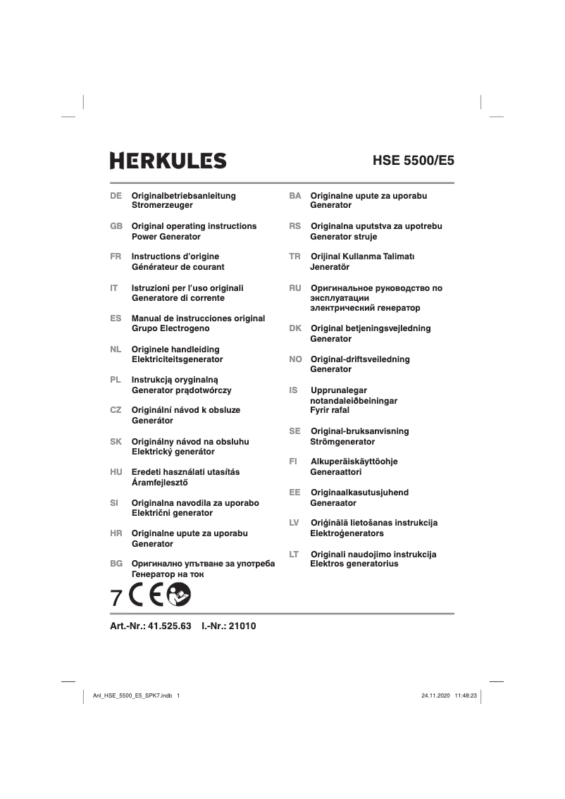 Image de la première page du manuel de l'appareil HSE 5500/E5