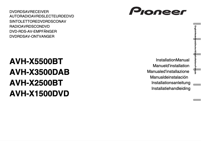 Page n°1 - Manuel utilisateur Pioneer AVH-X5500BT