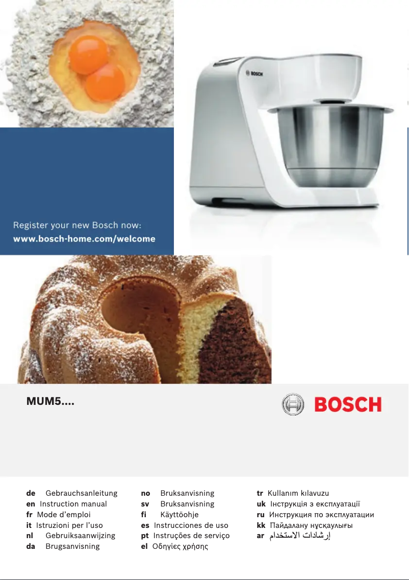 Page n°1 - Manuel utilisateur Bosch CreationLine MUM58231