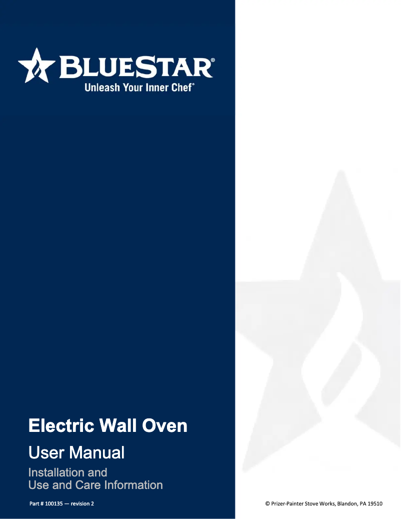 Page 1 de la notice Manuel utilisateur BlueStar BSDEWO30SDV3