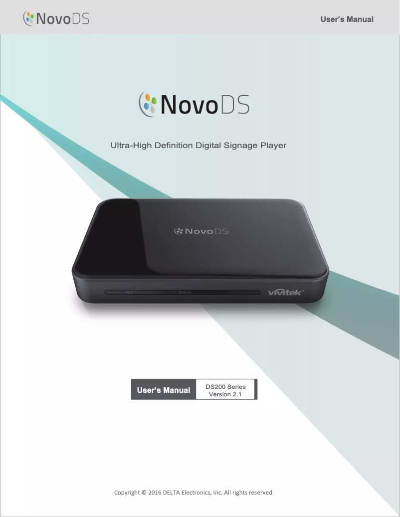 Page 1 de la notice Manuel utilisateur Vivitek NovoDS DS300