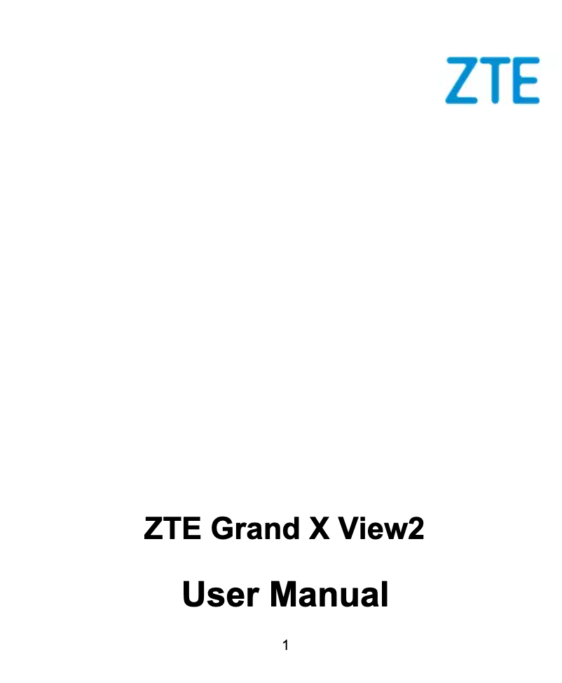 Page n°1 - Manuel utilisateur ZTE Grand X View 2