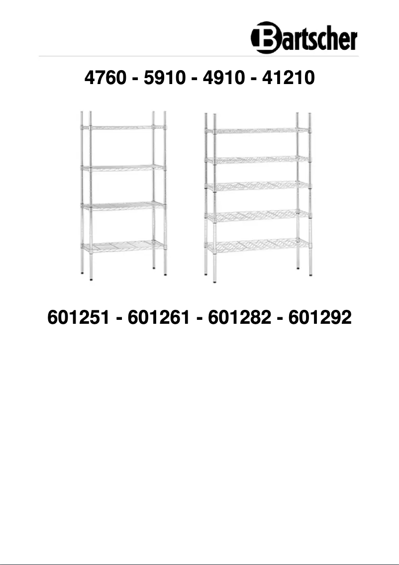Page 1 de la notice Manuel utilisateur Bartscher 4910