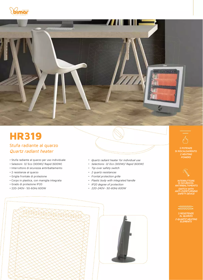 Página 1 del manual Ficha técnica Bimar HR319