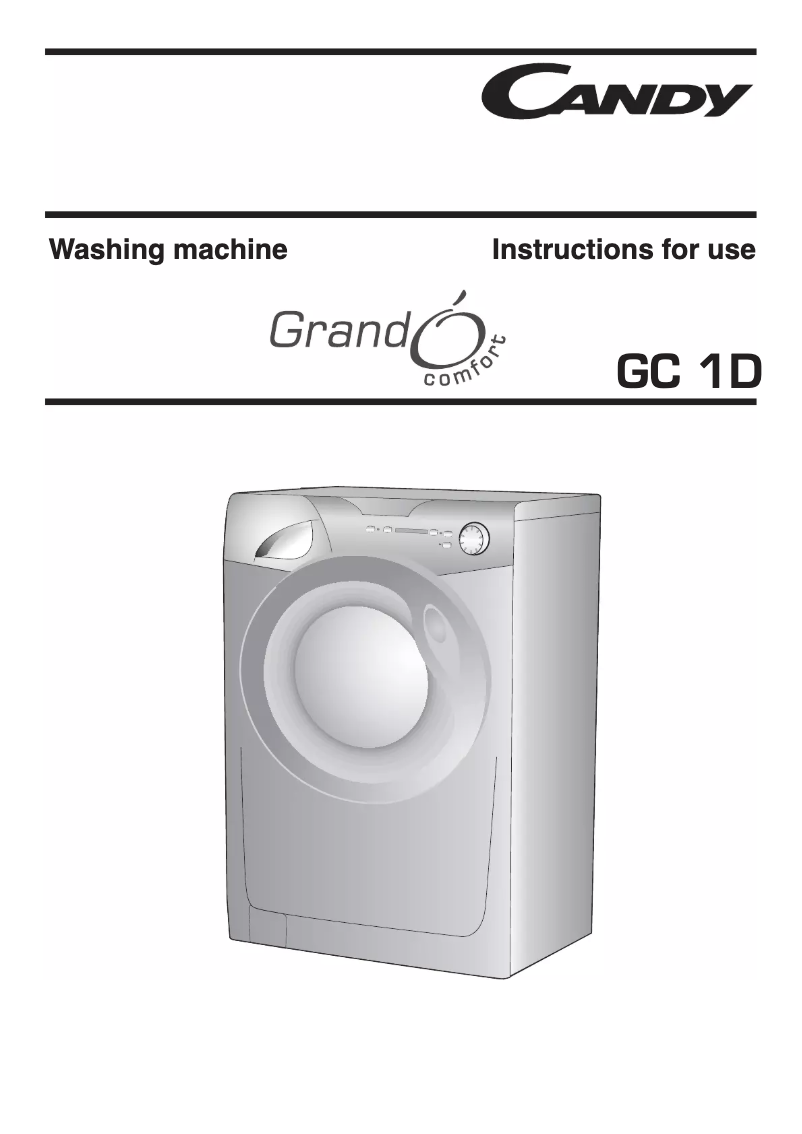 Page 1 de la notice Manuel utilisateur Candy GC 1071D1-UK