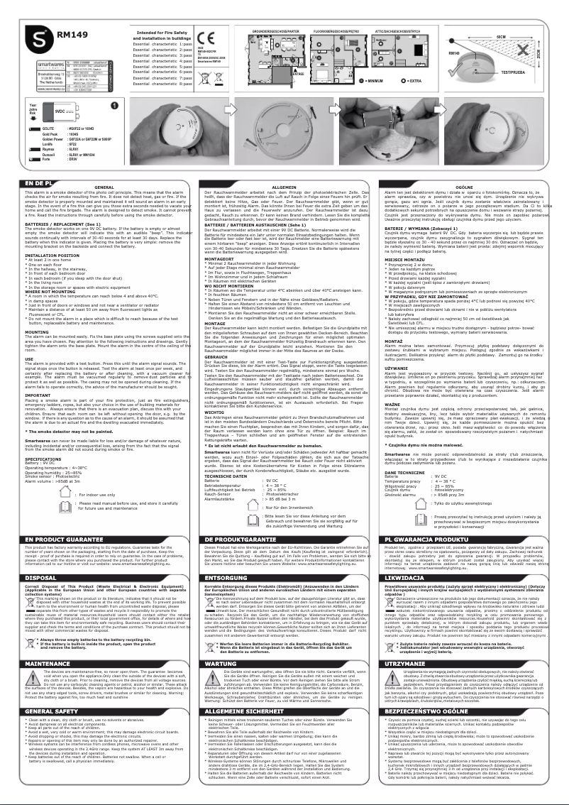 Page 1 de la notice Manuel utilisateur Smartwares RM149/2 1YR