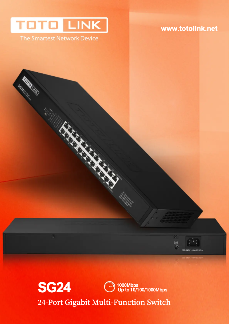 Page 1 de la notice Fiche technique Totolink SG24