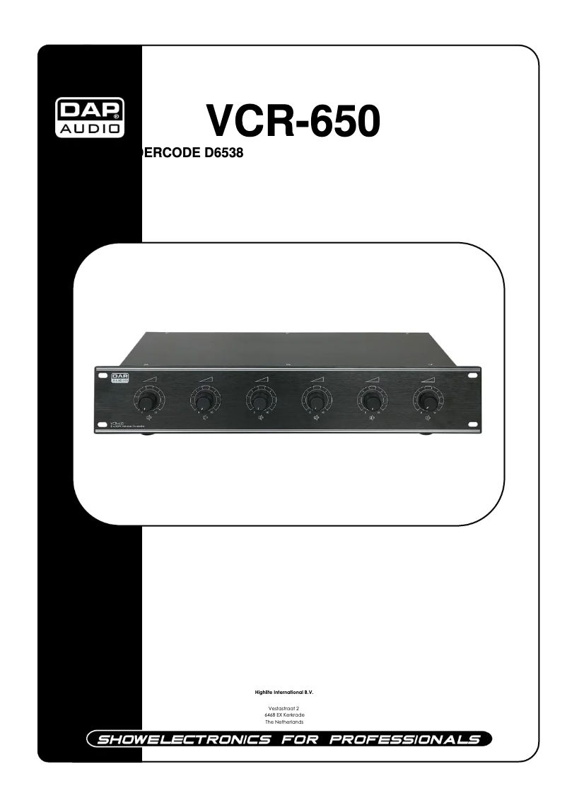Page n°1 - Manuel utilisateur DAP-Audio VCR-650