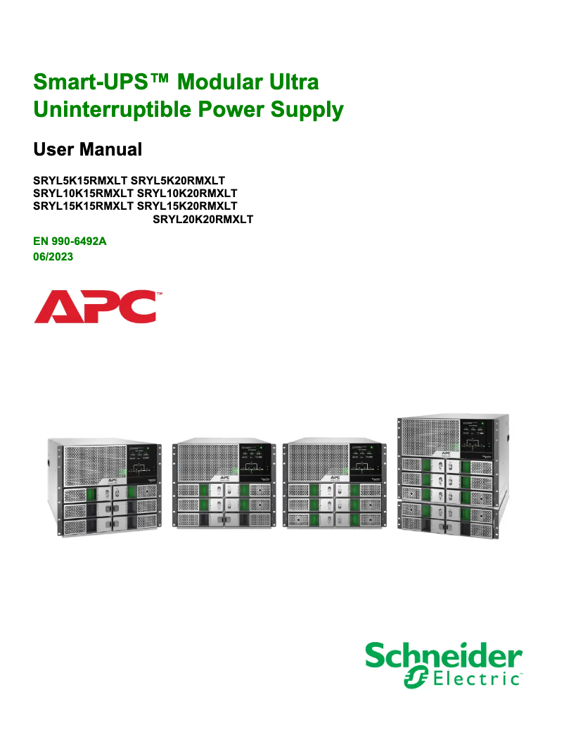 Page n°1 - Manuel utilisateur APC Smart-UPS Modular Ultra SRYL20K20RMXLT