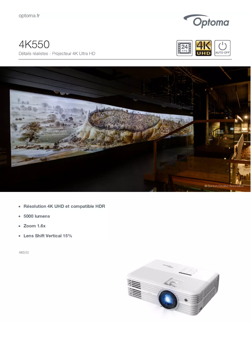 Image de la première page du manuel de l'appareil 4K550