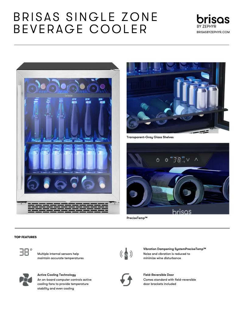 Page 1 de la notice Fiche technique Zephyr BBV24C01AG