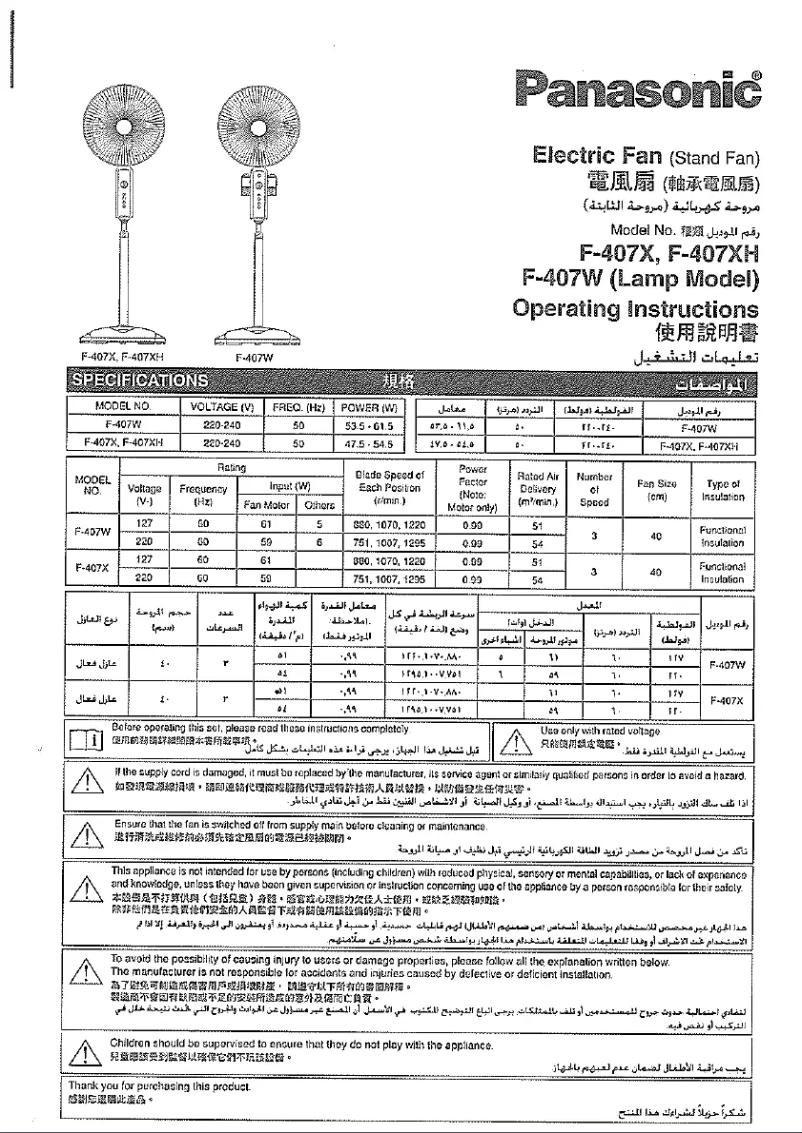 Página 1 del manual Manual de usuario Panasonic F-407W