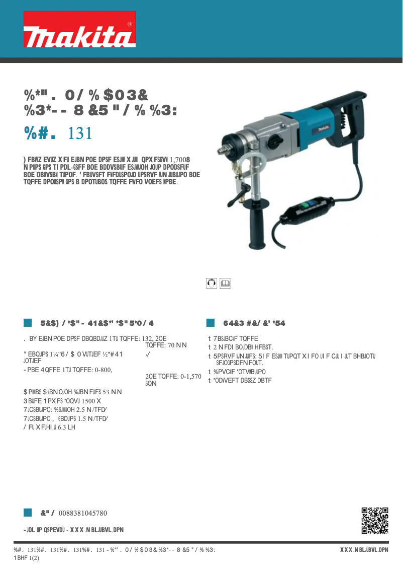 Page n°1 - Fiche technique Makita DBM131
