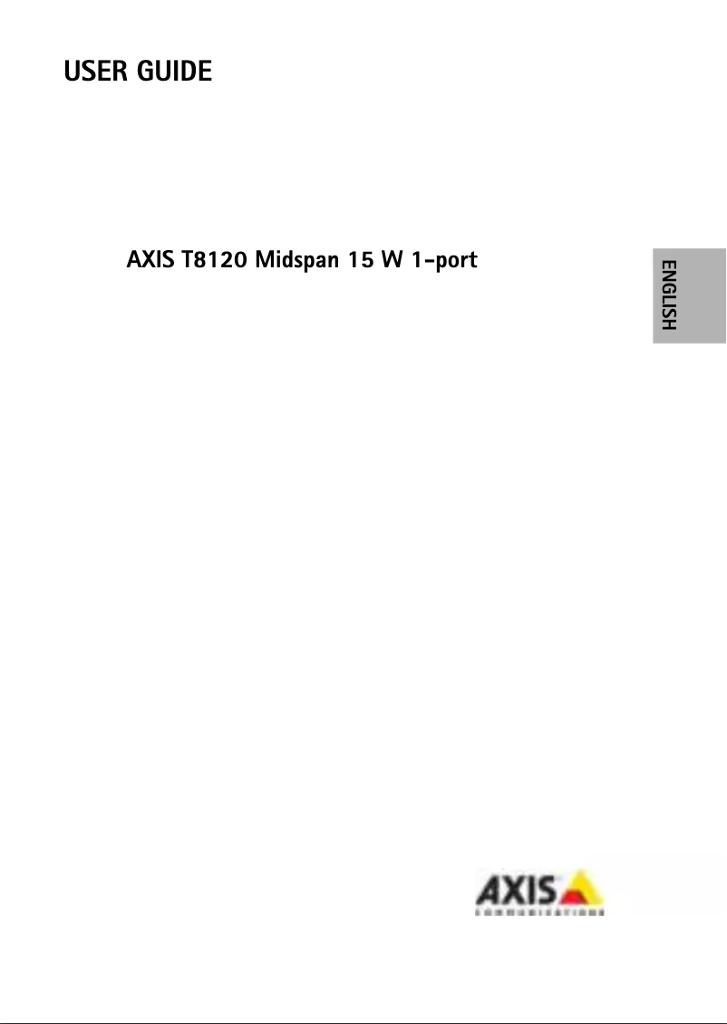 Page n°1 - Manuel utilisateur Axis T8120