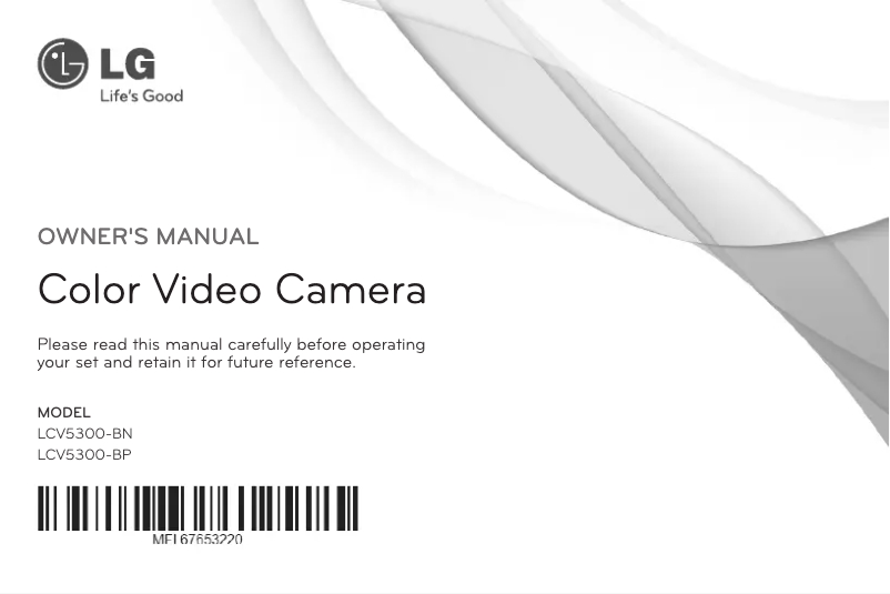 Page 1 de la notice Manuel utilisateur LG LCV5300