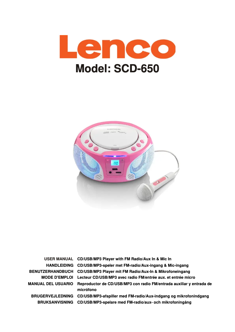 Image de la première page du manuel de l'appareil SCD-650