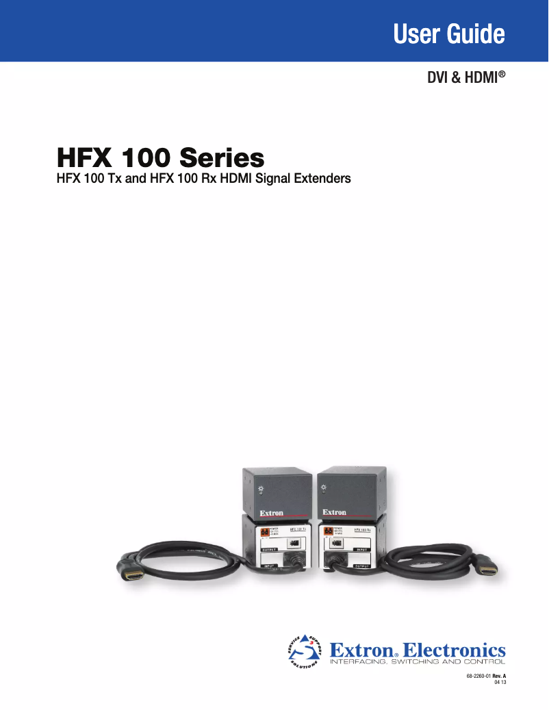 Page n°1 - Manuel utilisateur Extron HFX 100 Rx