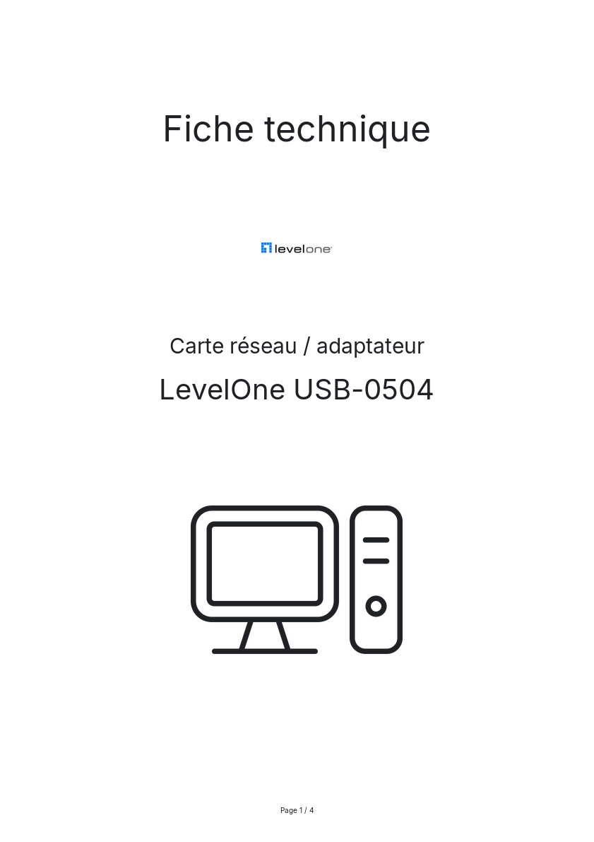 Image de la première page du manuel de l'appareil USB-0504