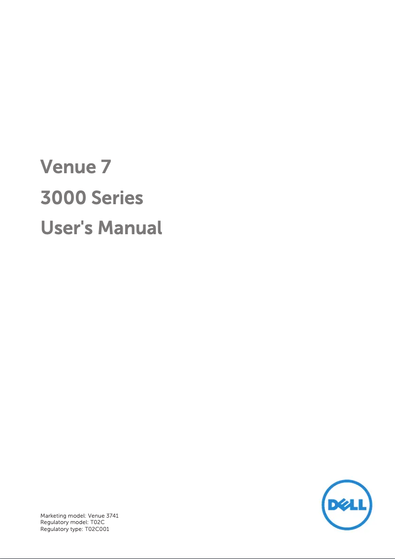 Page 1 de la notice Manuel utilisateur Dell Venue 3000 3741