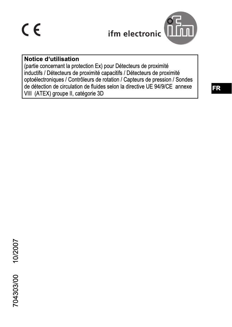 Page n°1 - Manuel utilisateur IFM IN503A