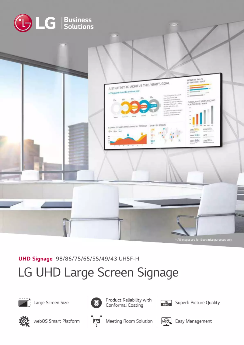 Page 1 de la notice Fiche technique LG 43UH5F