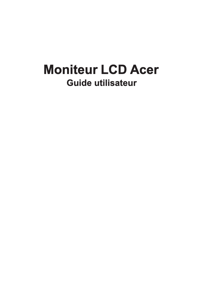 Image de la première page du manuel de l'appareil XV272UF3