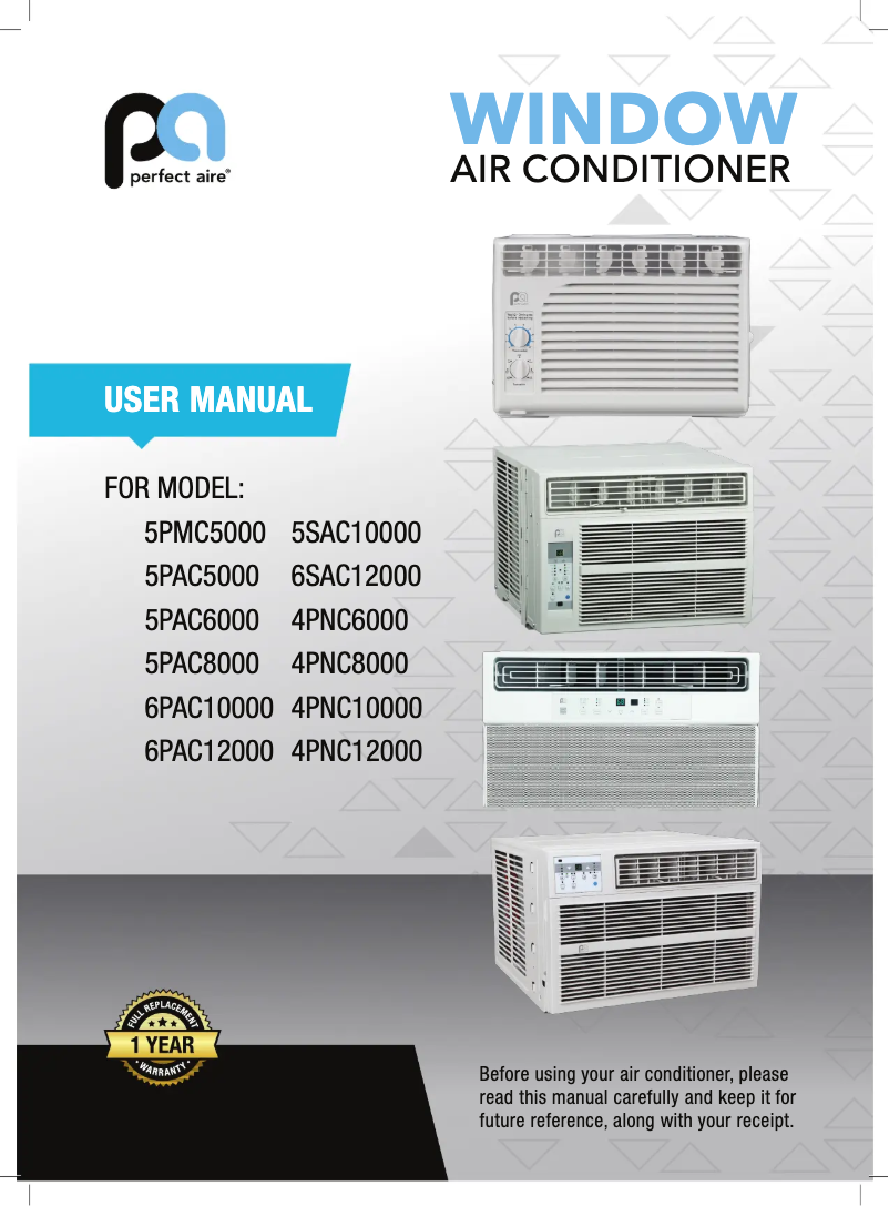 Page 1 de la notice Manuel utilisateur Perfect Aire 4PNC10000