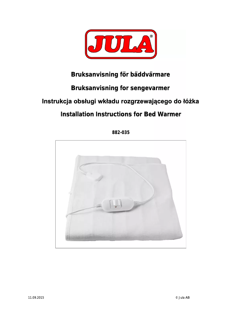 Image de la première page du manuel de l'appareil 882-035