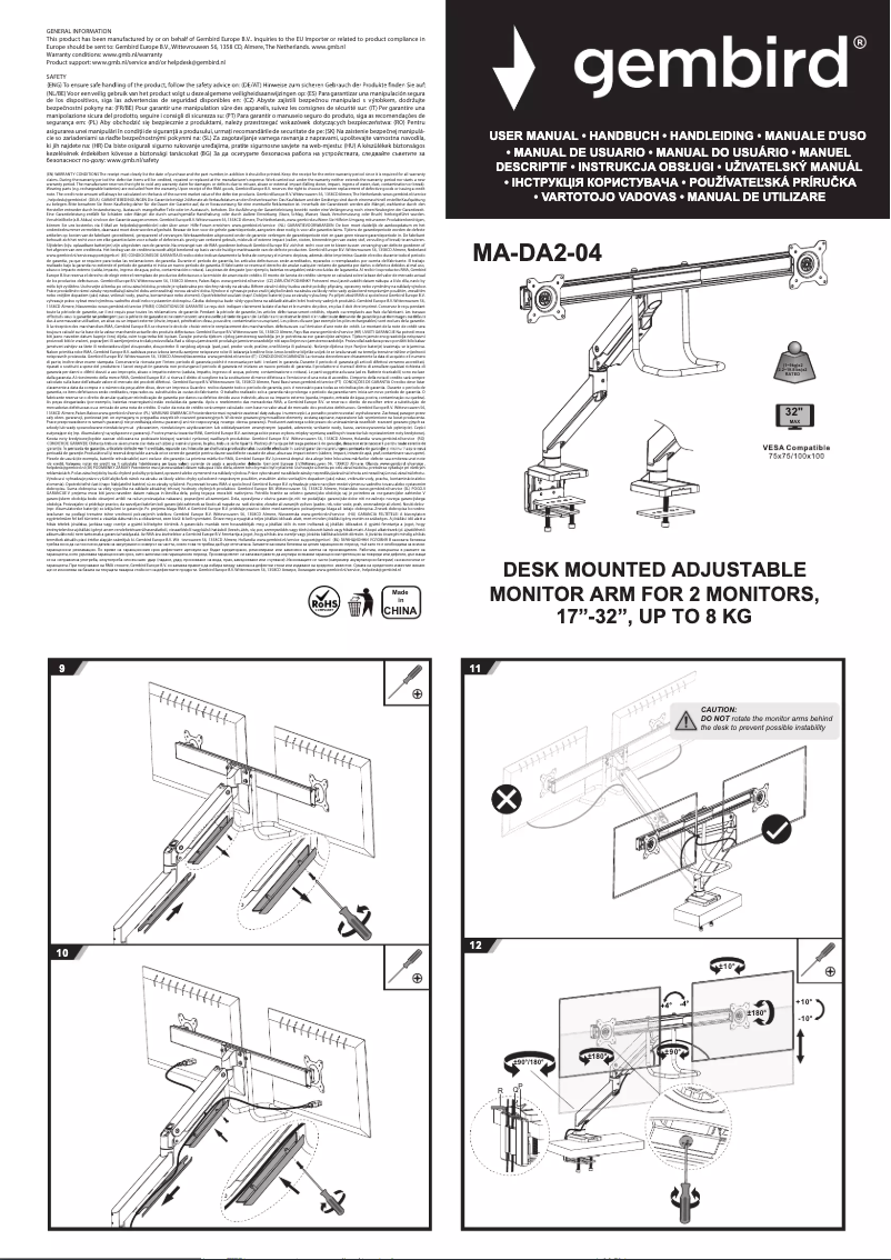 Página 1 del manual Manual de usuario Gembird MA-DA2-04