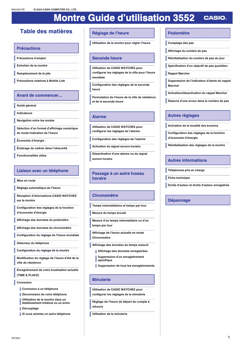 Página 1 del manual Manual de usuario Casio G-Shock GD-B500