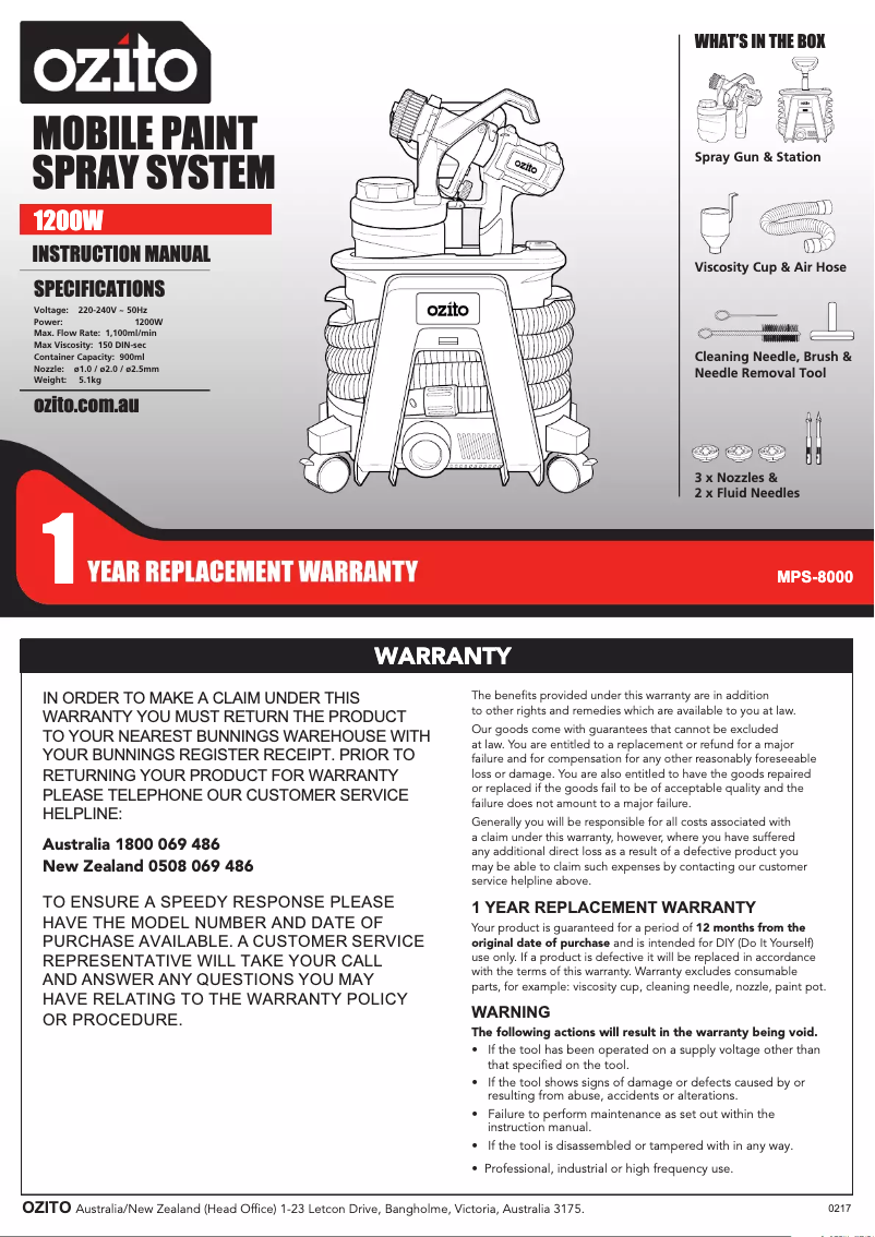 Image de la première page du manuel de l'appareil MPS-8000