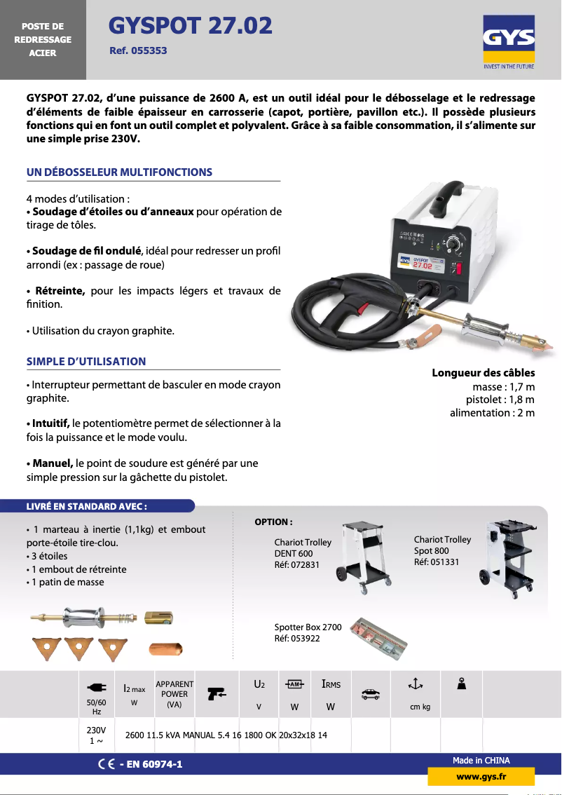 Image de la première page du manuel de l'appareil Gyspot 27.02