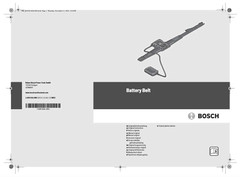 Página 1 del manual Manual de usuario Bosch Battery Belt
