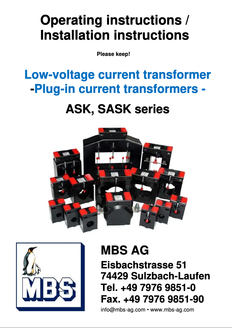 Page 1 de la notice Manuel utilisateur MBS ASK 31.3