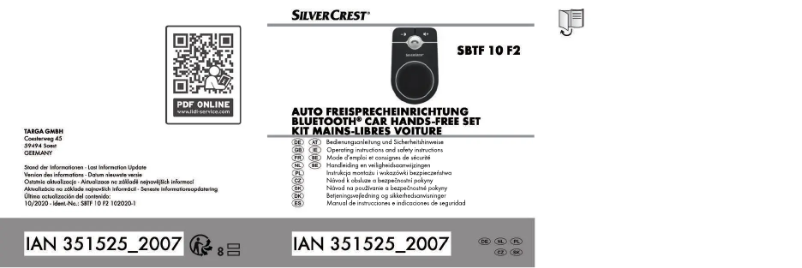 Image de la première page du manuel de l'appareil SBTF 10 F2