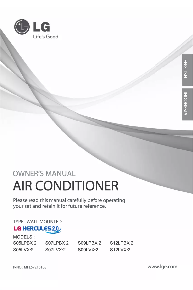 Page 1 de la notice Manuel utilisateur LG SN05LVX-2