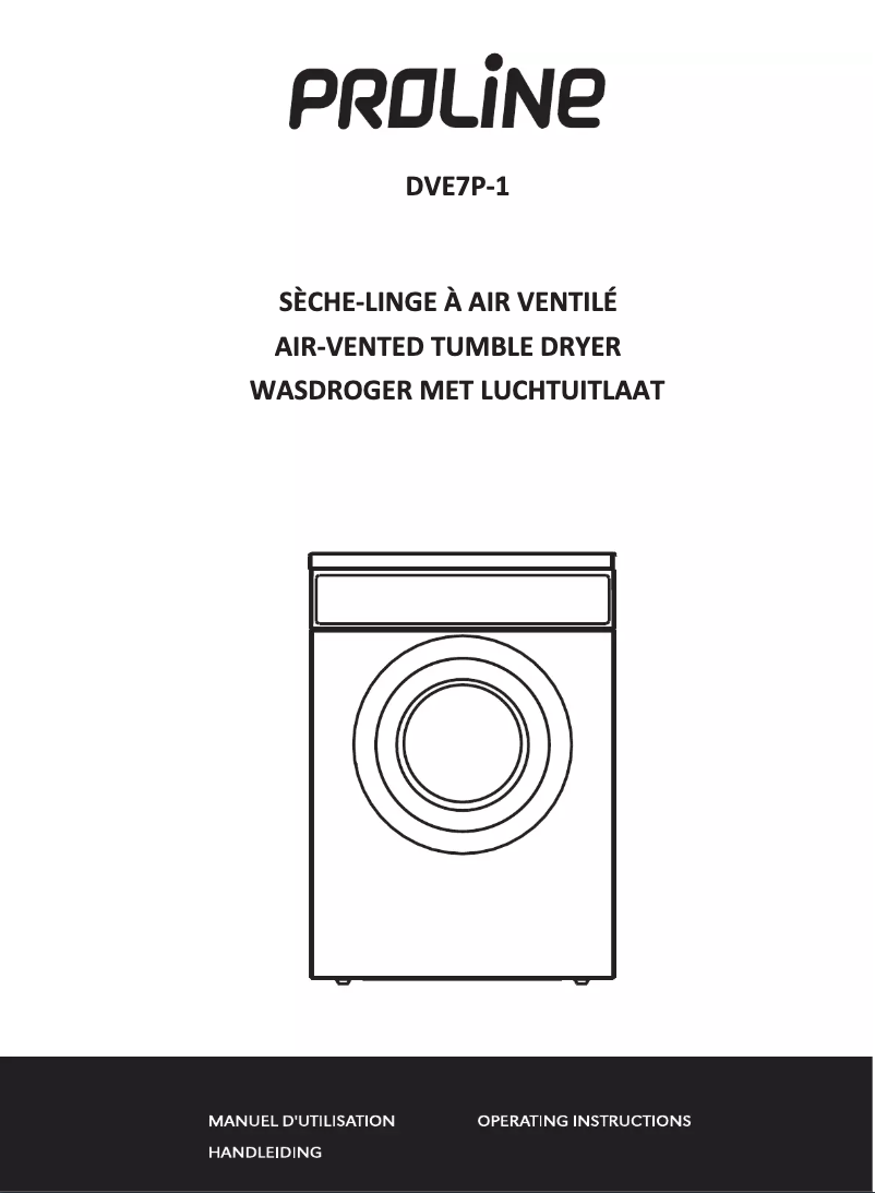 Page n°1 - Manuel utilisateur Proline DVE7P-1