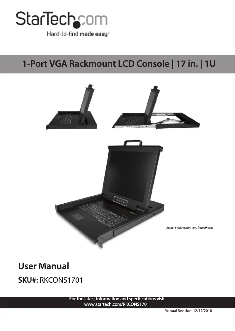 Image de la première page du manuel de l'appareil RKCONS1701