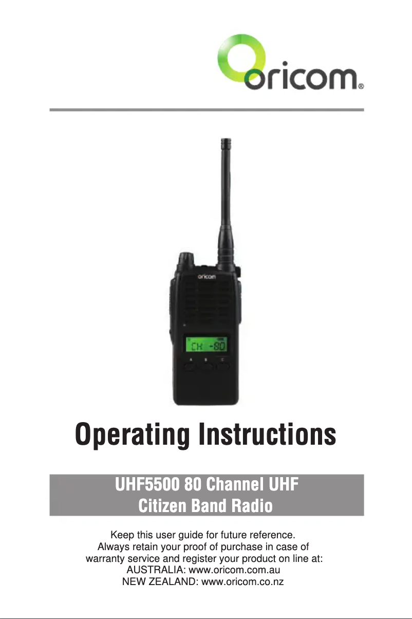 Image de la première page du manuel de l'appareil UHF5500-1