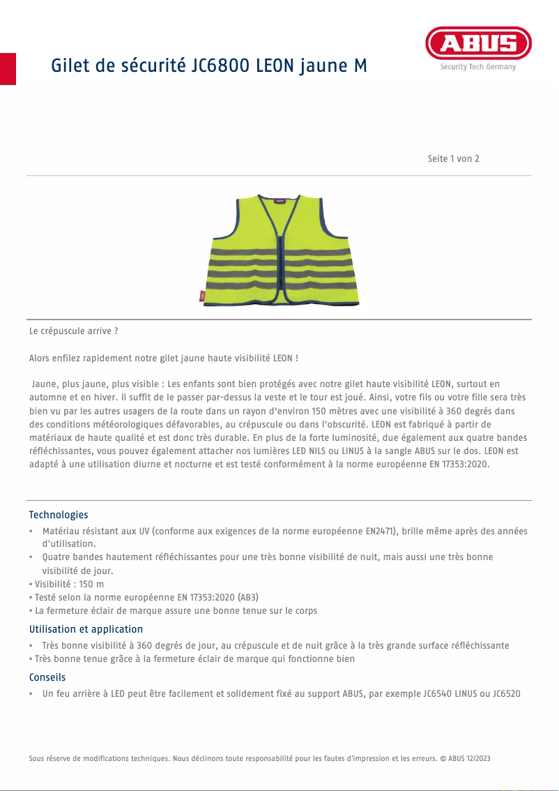 Image de la première page du manuel de l'appareil LEON JC6800