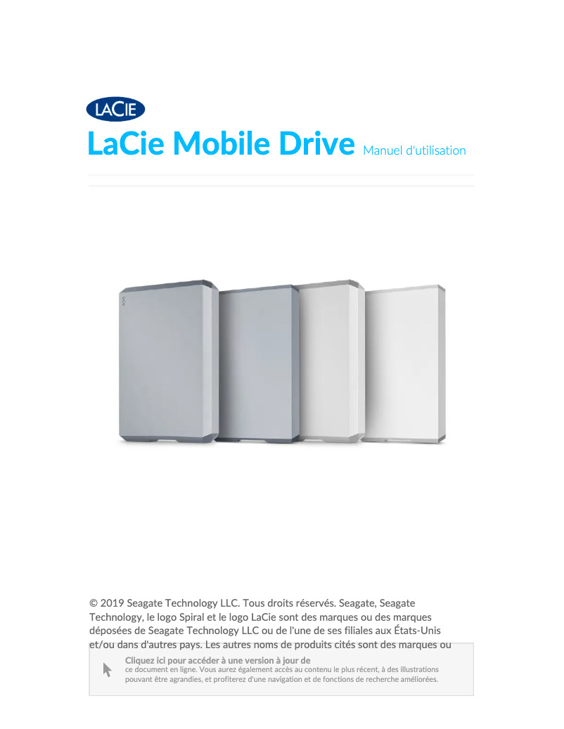 Page n°1 - Guide d'installation LaCie Mobile Drive Secure