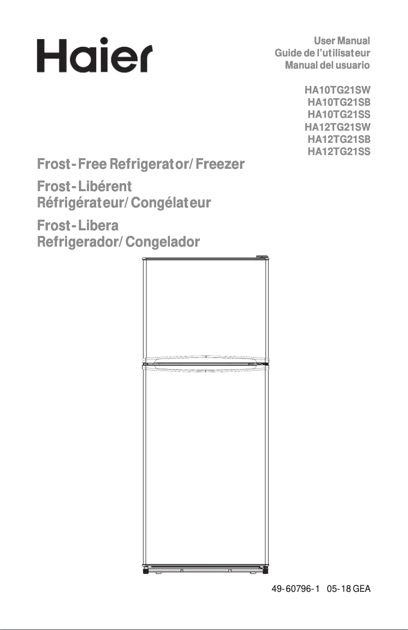 Page 1 de la notice Manuel d'utilisation et d'entretien Haier HA12TG21SS