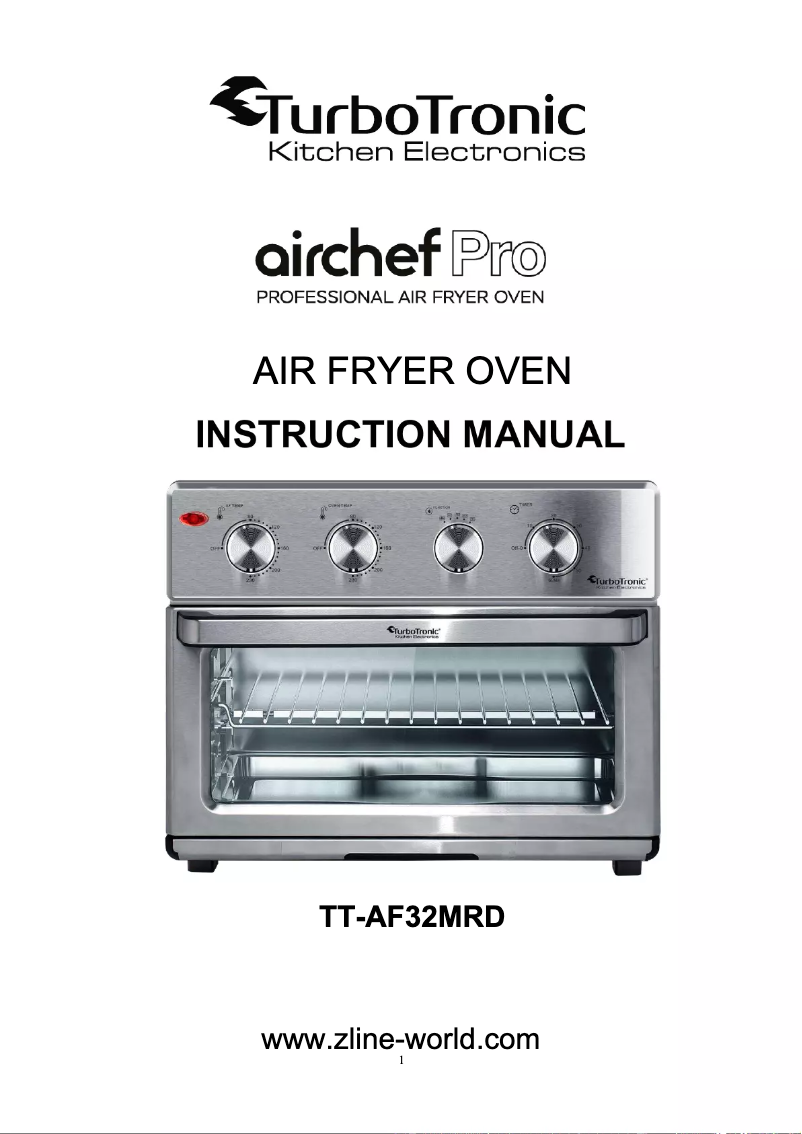 Page 1 de la notice Manuel utilisateur TurboTronic Airchef Pro TT-AF32MRD