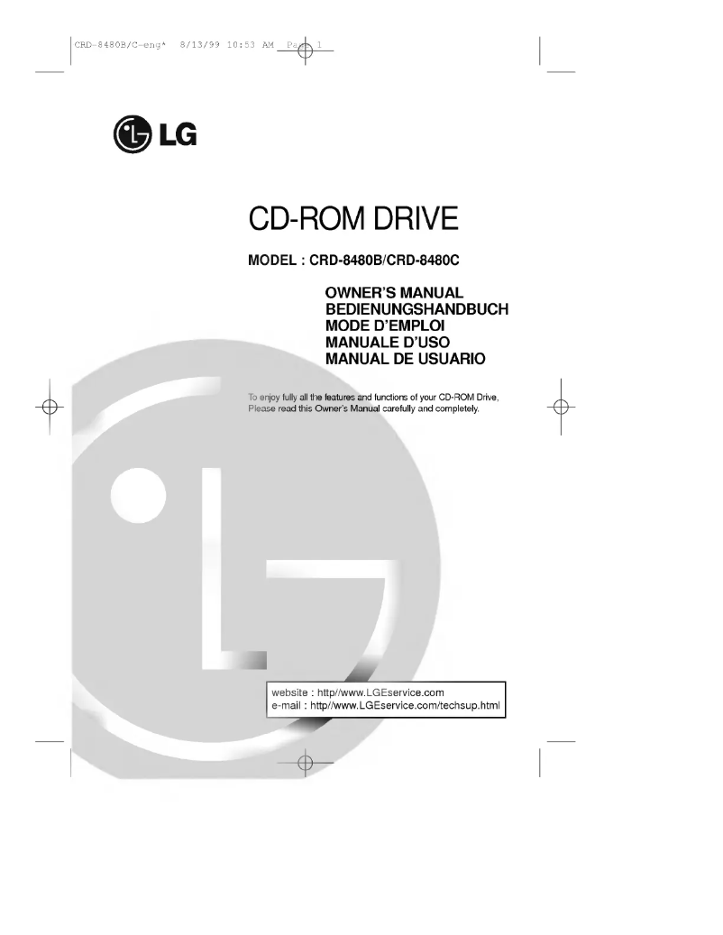 Page n°1 - Manuel utilisateur LG CRD-8480C