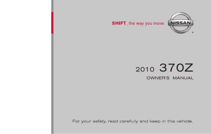 Page 1 de la notice Manuel utilisateur Nissan 370Z Roadster (2010)