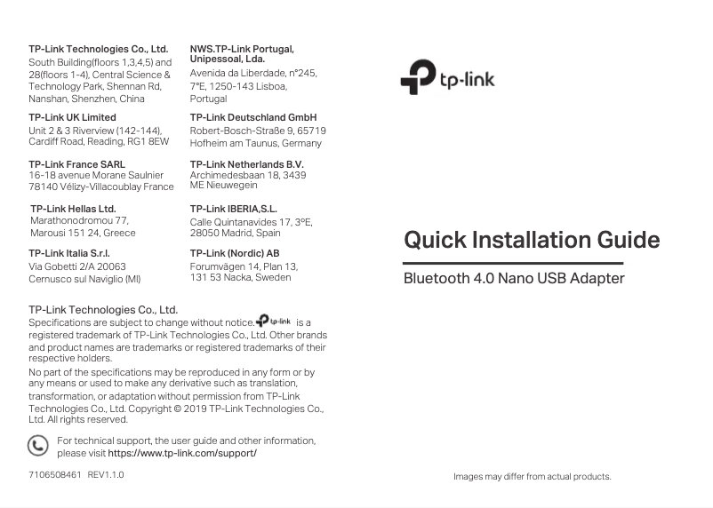 Page 1 de la notice Manuel utilisateur TP-Link UB400