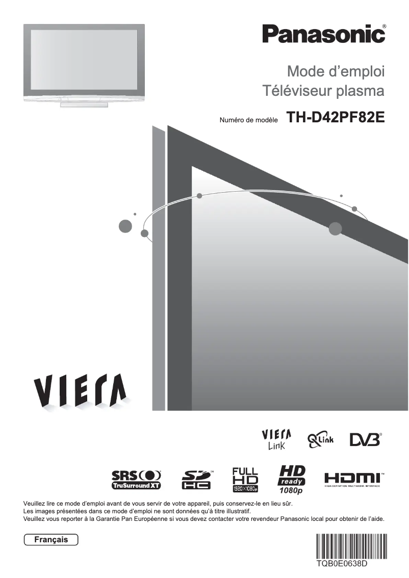 Page 1 de la notice Manuel utilisateur Panasonic TH-D42PF82E