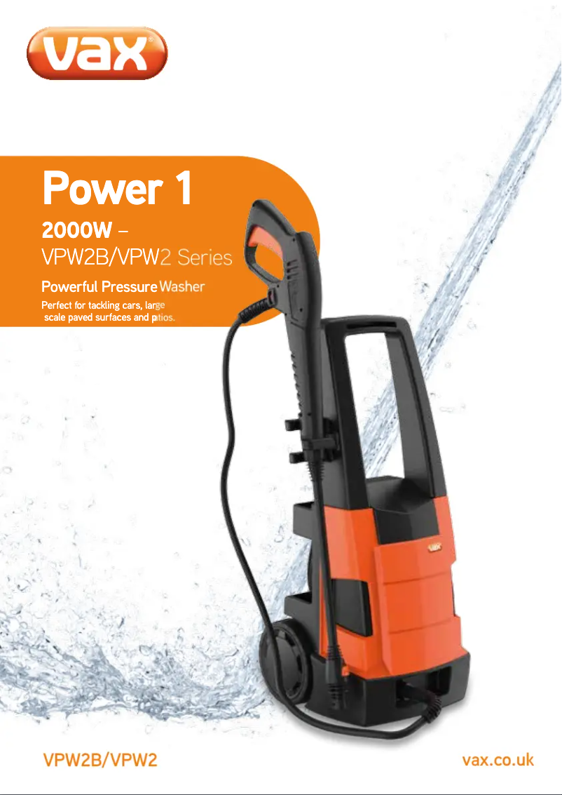 Imagen de la primera página del manual del dispositivo PowerWash VPW2BC