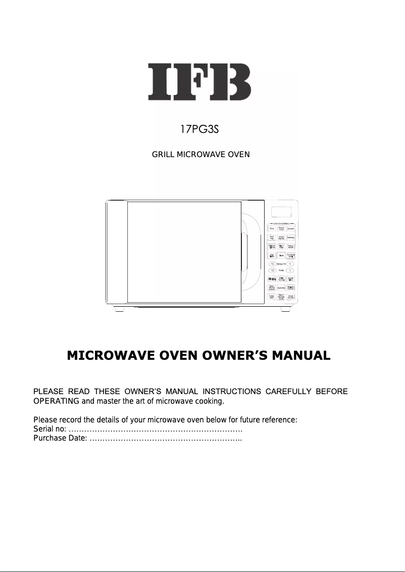 Página 1 del manual Manual de usuario IFB 17PG3S